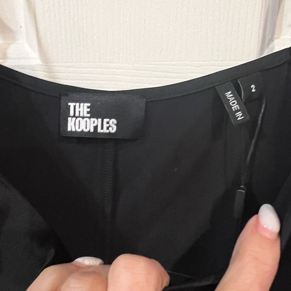 THE KOOPLES Black Midi Slip Dress with Ruffles womens size Medium/6 NWT - Picture 10 of 12